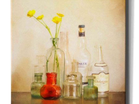 Bottles And Buttercups  by Hal Halli, Canvas Wall Art Cheap