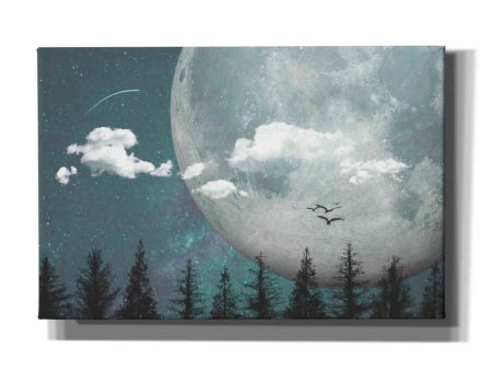 Big Moon Over Forest 3  by Hal Halli, Canvas Wall Art on Sale