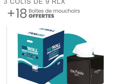 Pack 3 colis draps gaufrés + 18 boites mouchoirs offerts Sale