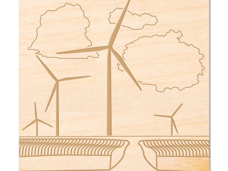 Wind Turbine Wood Coaster - Fields Online