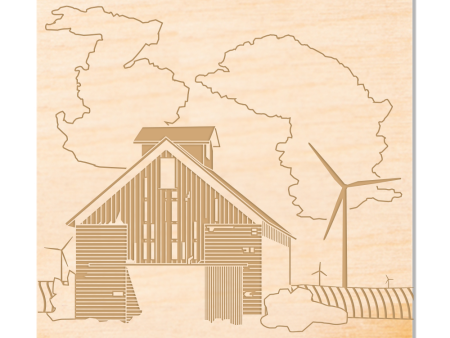 Wind Turbine Wood Coaster - Barn Supply