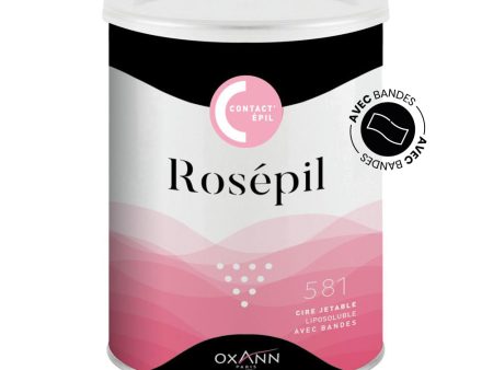 Cire rose Rosépil avec bandes - Pot 750 ml Online