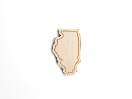 Illinois Outline Wood Magnet Sale