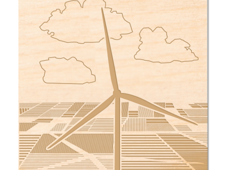 Wind Turbine Wood Coaster - Single Field Online now