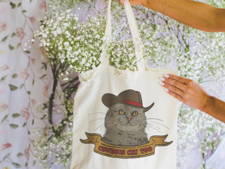 Cluster Funk Studio: Cowboys Cry Too Tote Bag Online