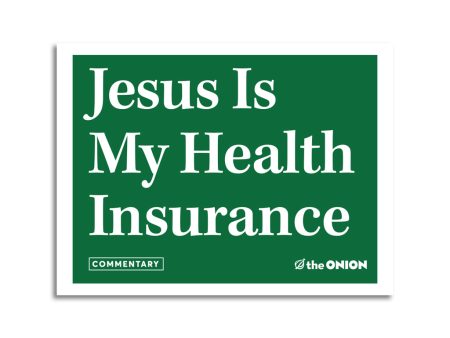 The Onion: Jesus Health Insurance Die-Cut Sticker Discount