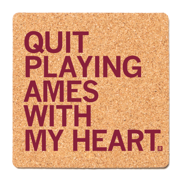 Ames With My Heart Cork Coaster Online