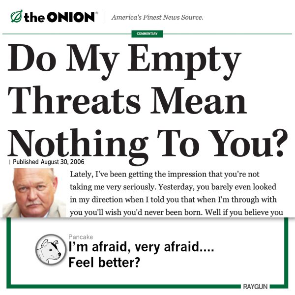 The Onion: Empty Threats Sale