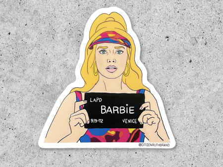 Citizen Ruth: Barbie Mug Shot Sticker Fashion