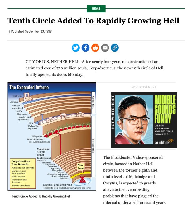 The Onion: 10th Circle of Hell Cork Coaster For Sale