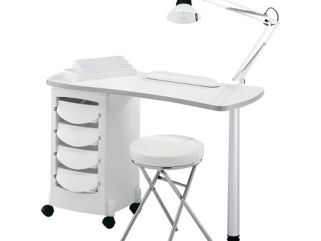 bureau manucure mobile avec lampe de table ( Fin de série ) Sale