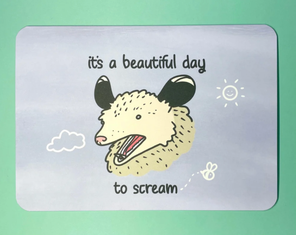 2Birds1Pencil: Beautiful Day To Scream Card on Sale