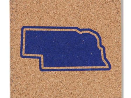 Nebraska Outline Cork Coaster Online