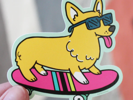 Free Period Press: Corgi Skateboard Sticker Supply