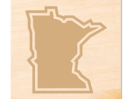 Minnesota Outline Wood Coaster For Sale