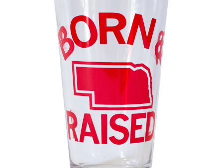 NE Born & Raised Pint Glass Cheap