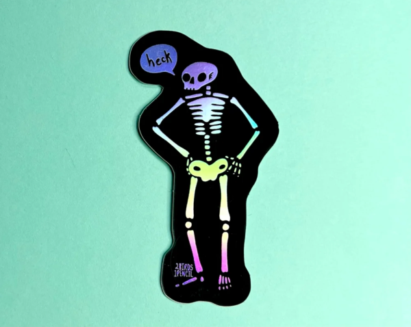 2Birds1Pencil: Holographic Skeleton Sticker Fashion