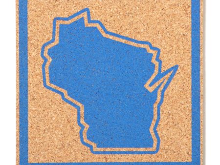 Wisconsin Outline Cork Coaster on Sale