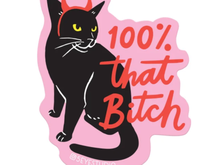 5 Eye Studio: 100 Percent That Cat Devil Sticker Online Sale