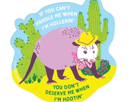 5 Eye Studio: Hootin  Hollerin  Possum Sticker Discount