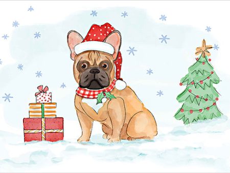 MOL2787 - Christmas Frenchie Dog - 18x12 Hot on Sale