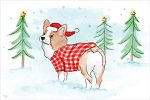 MOL2785 - Christmas Corgi Dog - 18x12 Cheap