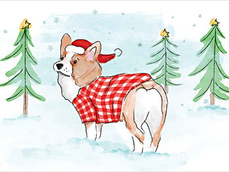 MOL2785 - Christmas Corgi Dog - 18x12 Cheap