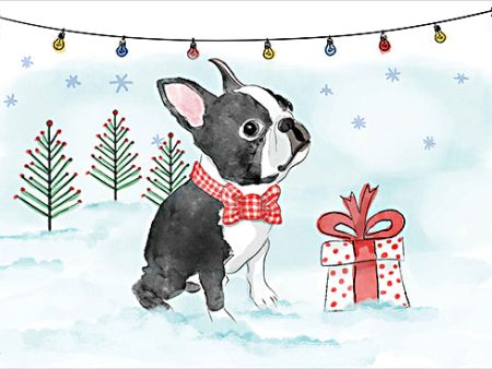 MOL2783 - Christmas Boston Dog - 18x12 Hot on Sale