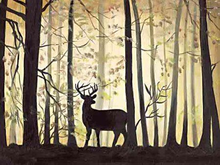 DOG267 - Misty Morning Deer - 16x12 For Sale